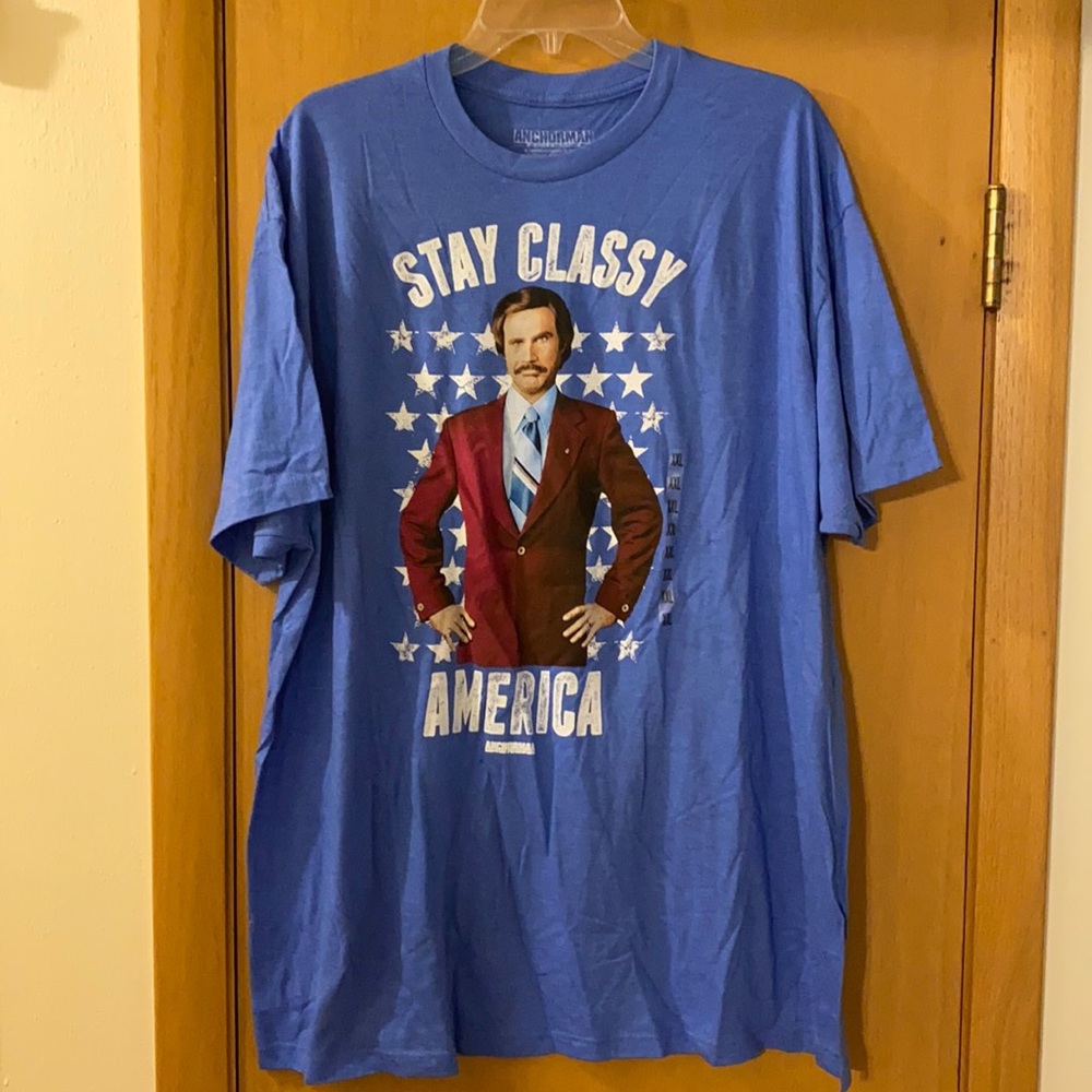 Anchorman Stay Classy America T-Shirt Blue XXL